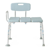 Medline Aluminum Bath Transfer Bench With Back Microban Treated