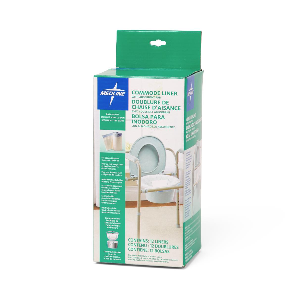 Medline Single-use Commode Liner With Absorbent Pad 40 Cm X 52 Cm