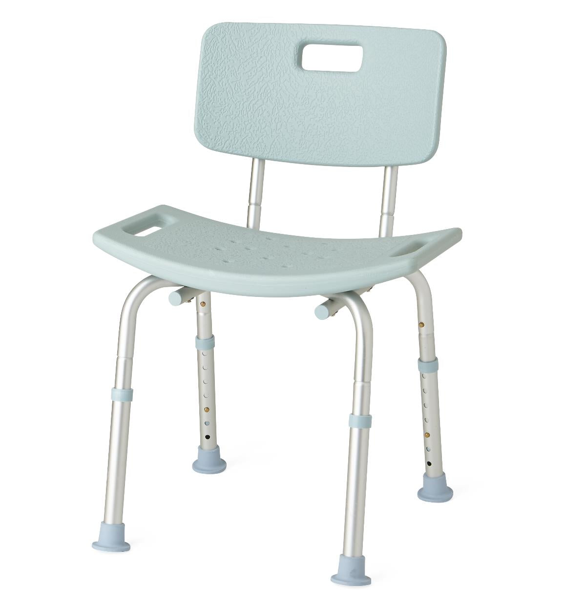 Medline Aluminum Bath/shower Chair With Back, Microban Treated Lt-blueplastic Seat & Back, Retail Box Knockdown, 300lb Capacity
