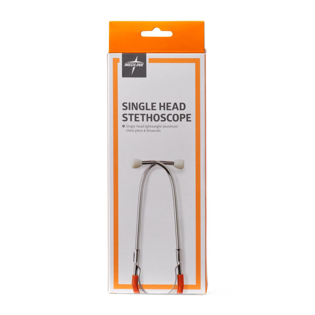 Stethoscope Lightweight Single Head Thick Walled Orange 22" Tubing