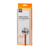 Stethoscope Lightweight Single Head Thick Walled Orange 22" Tubing