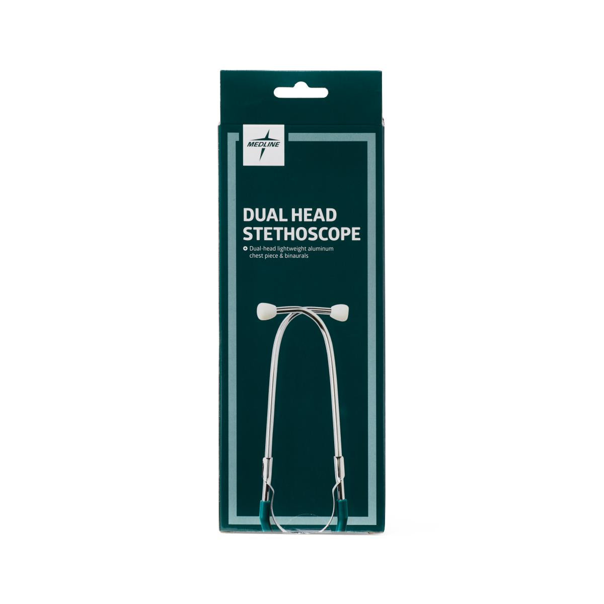 Stethoscope Light Weight Thick Walled Dual Head Silver Chestpiece 22"tube Hunter Green Each