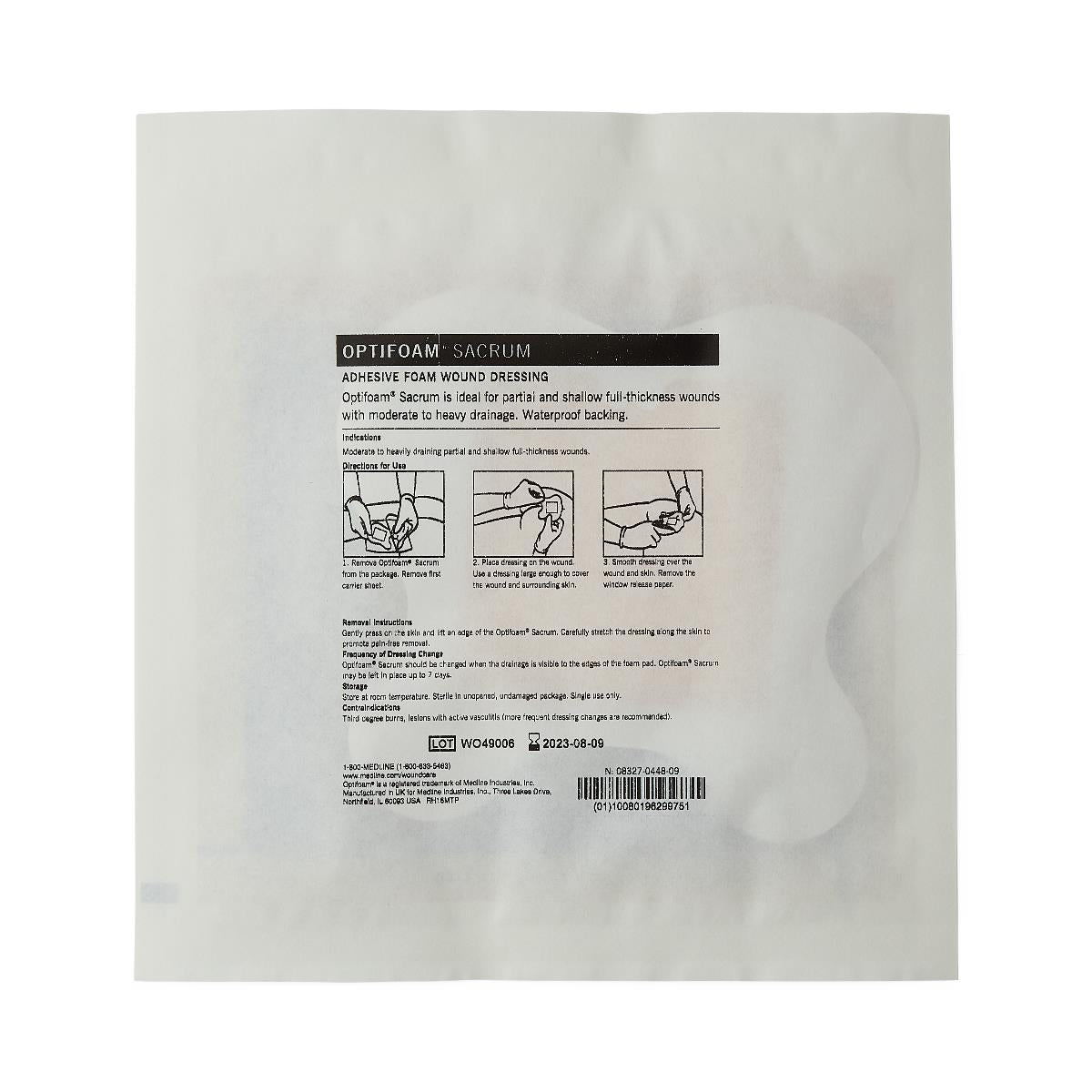 Optifoam Adhesive Foam Dressing Sacral 15cm X 14cm Box/10 Each