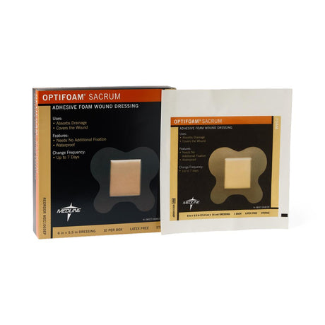 Optifoam Adhesive Foam Dressing Sacral 15cm X 14cm Box/10 Each