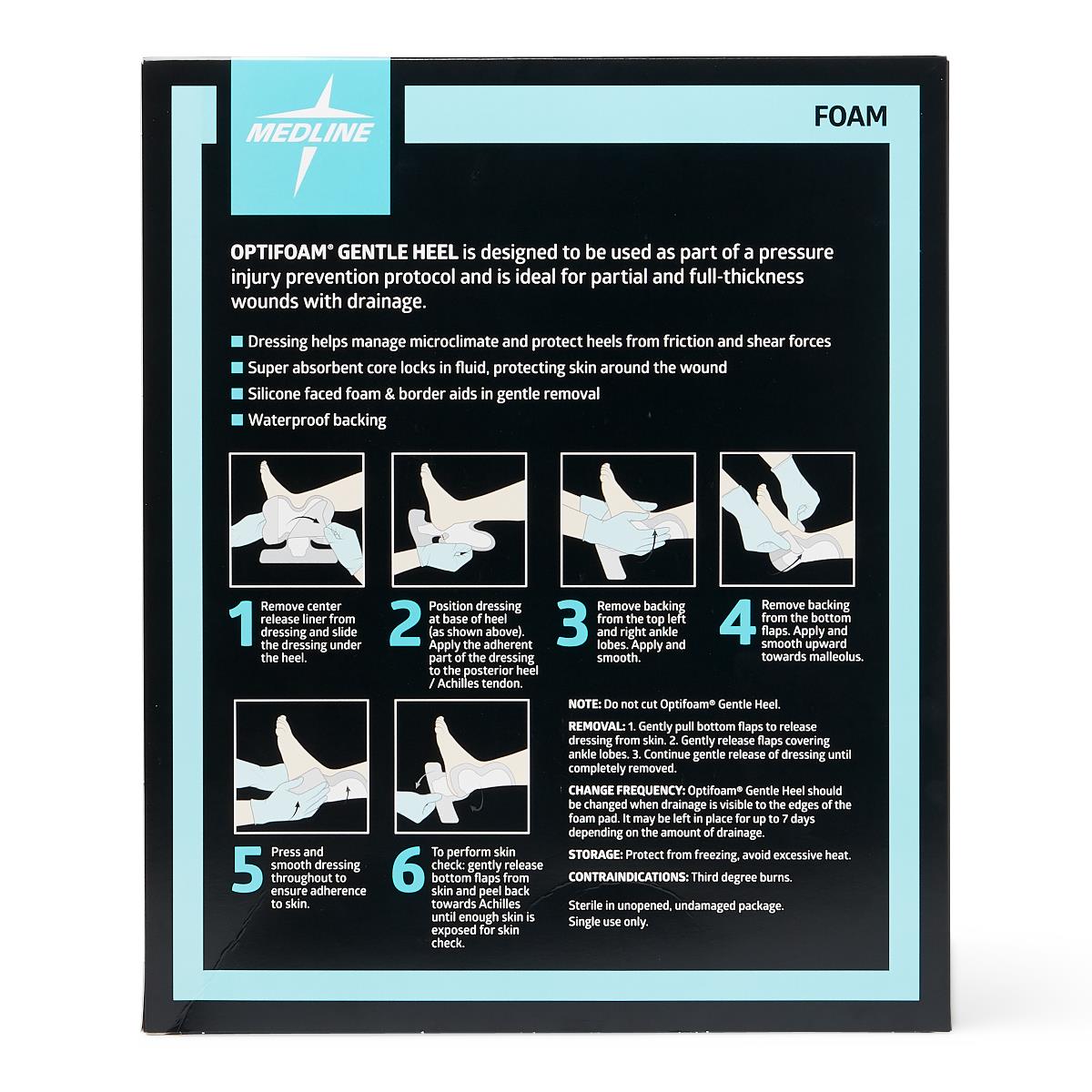 Optifoam Gentle Adhesive Bordered Foam Dressing Heel Box/10 Each