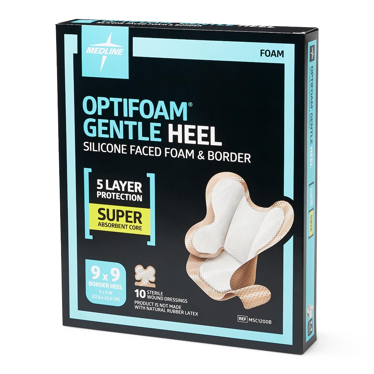 Optifoam Gentle Adhesive Bordered Foam Dressing Heel Box/10 Each