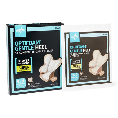 Optifoam Gentle Adhesive Bordered Foam Dressing Heel Box/10 Each