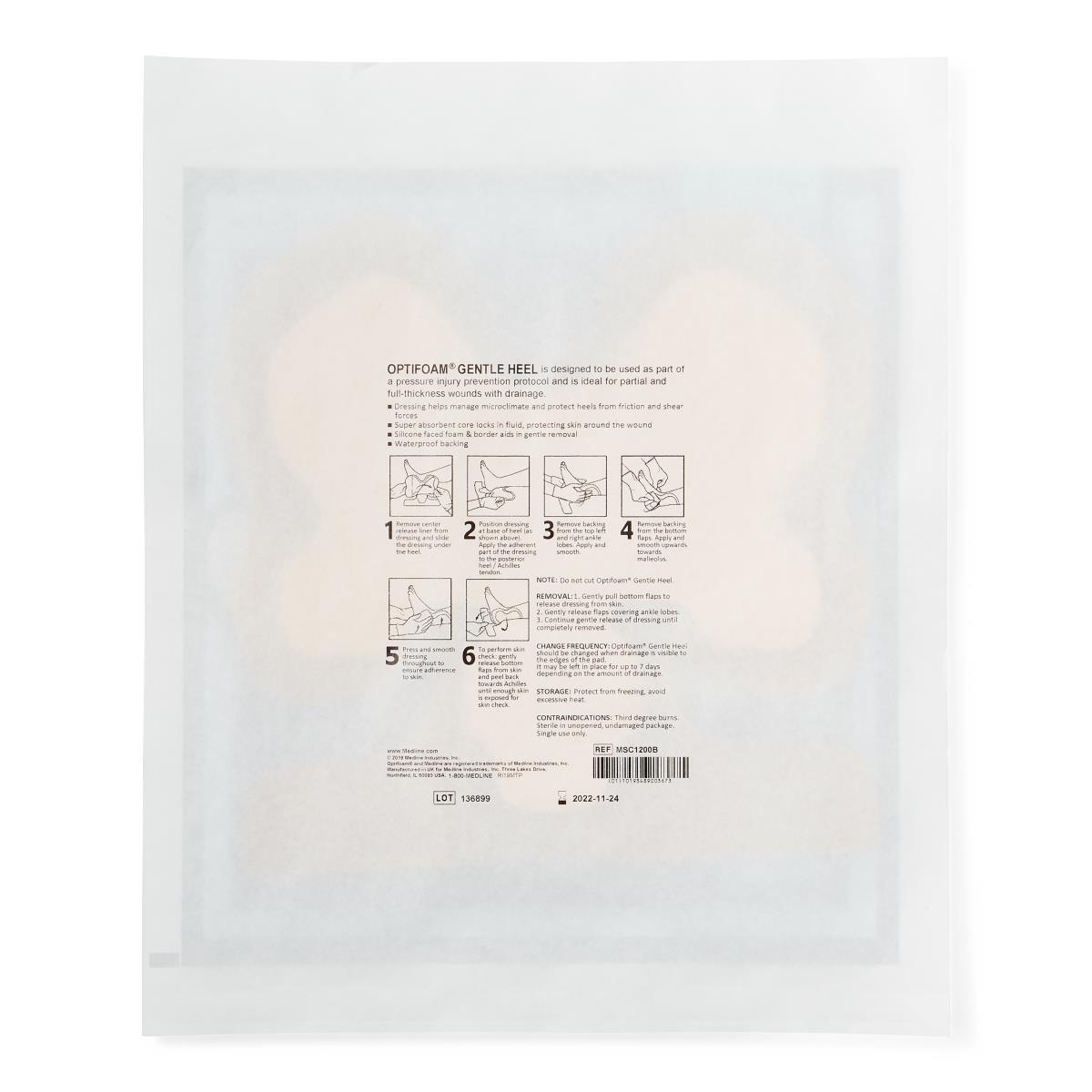Optifoam Gentle Adhesive Bordered Foam Dressing Heel Box/10 Each