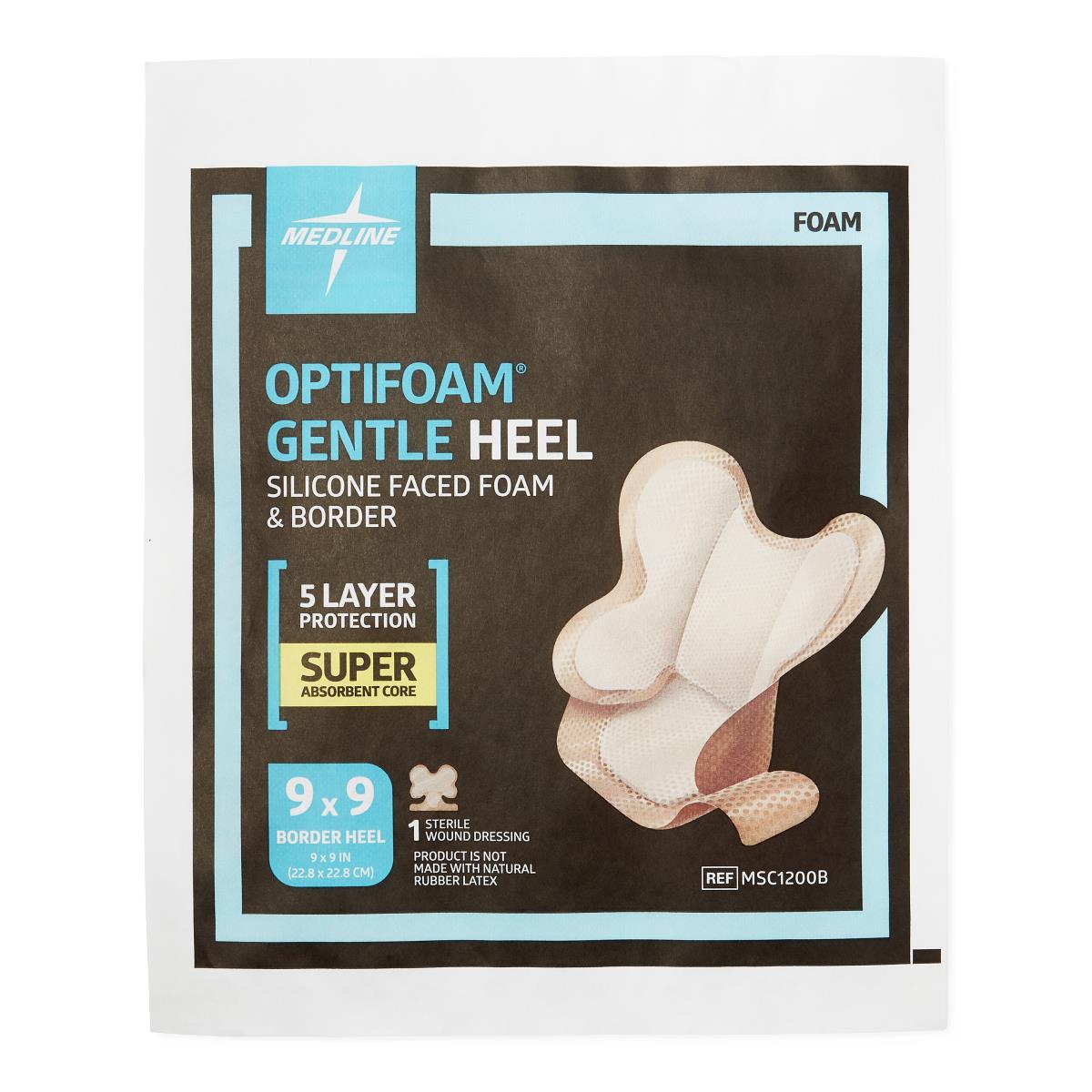 Optifoam Gentle Adhesive Bordered Foam Dressing Heel Box/10 Each