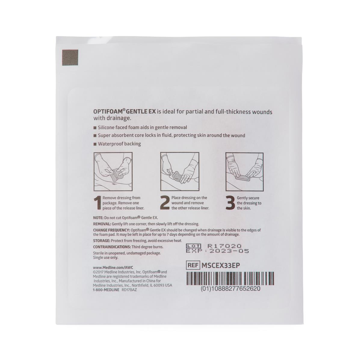 Optifoam Gentle EX Silicone-Faced Foam Wound Dressings