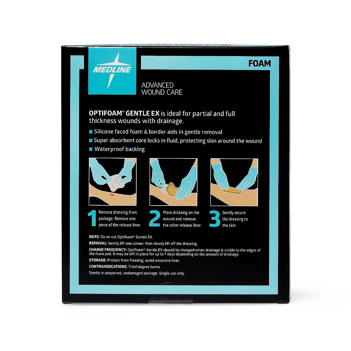 Optifoam Gentle EX Silicone-Faced Foam Wound Dressings