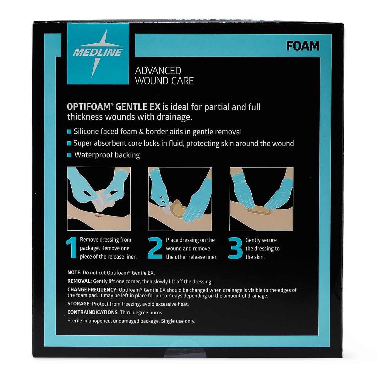 Optifoam Gentle EX Silicone-Faced Foam Wound Dressings