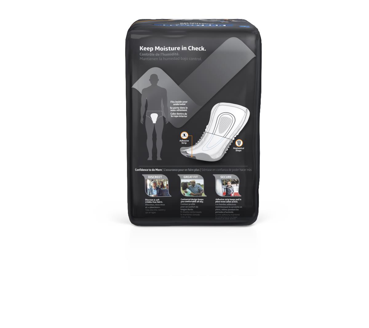 Fit-right Active Male Incontinent Guards Packages Of 52 Case/208 Each