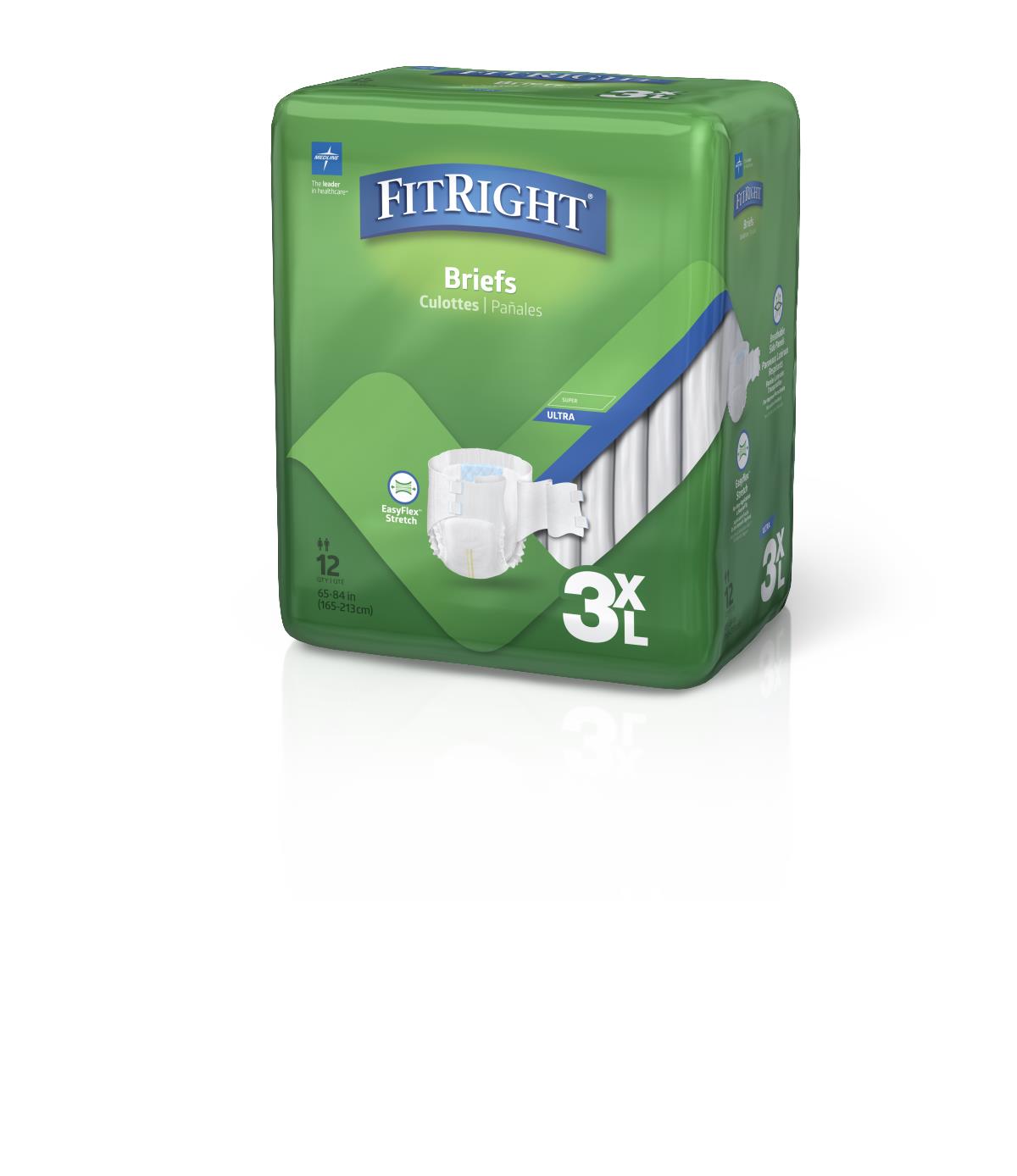 Fitright Bariatric Breif Heavy Absorbency 3xl For 65â€-84â€ Waist. Case/48 Each
