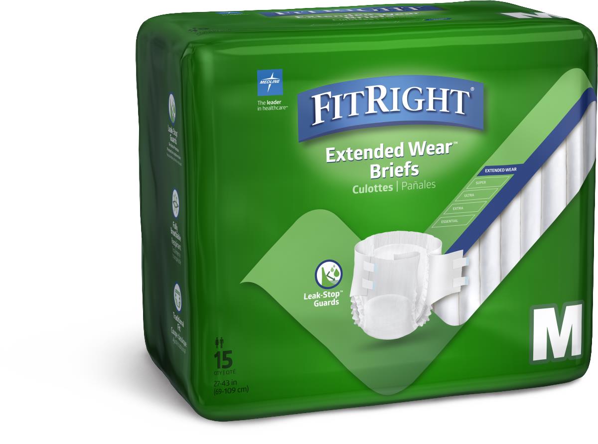FitRight Extended Wear High-Capacity Adult Incontinence Briefs Extendedwear Night Brief