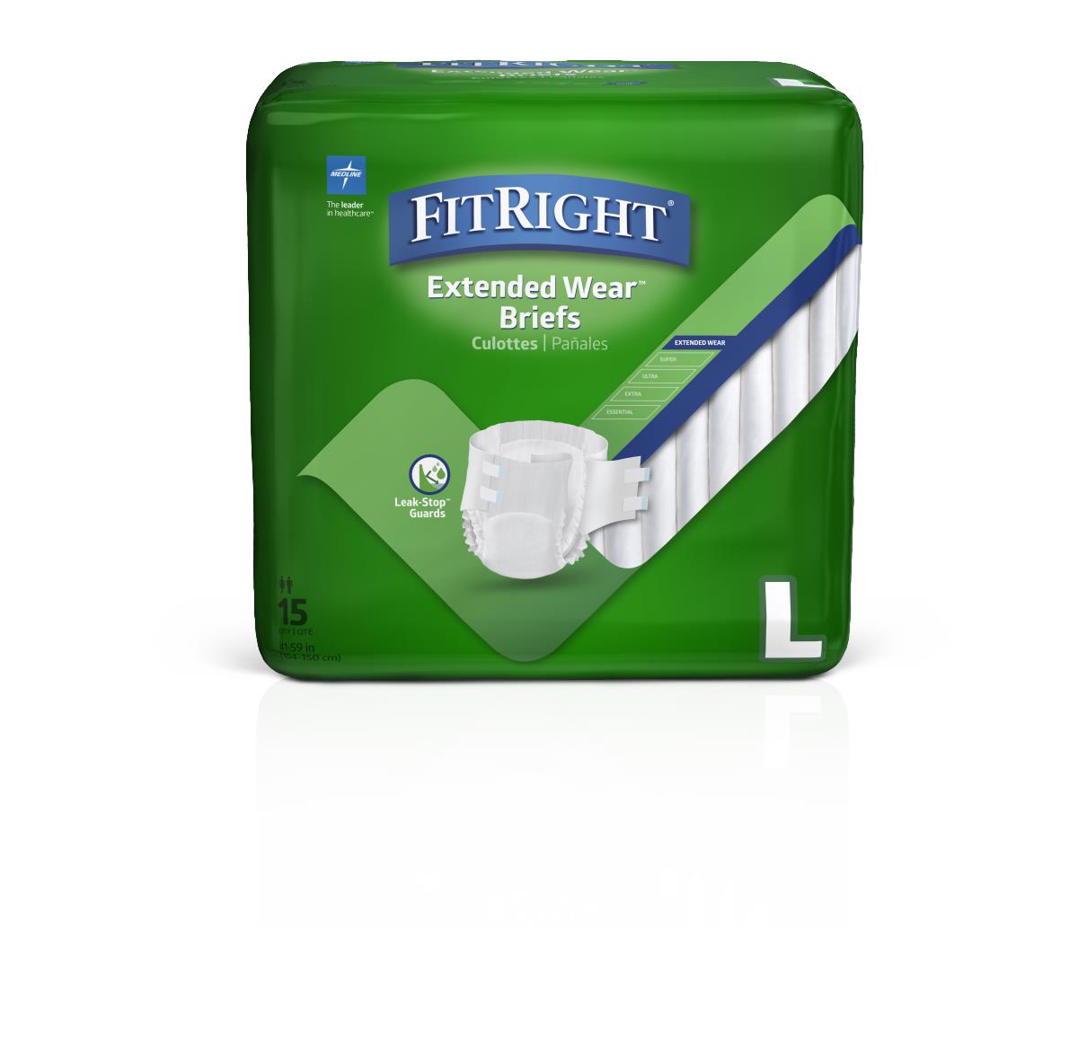 FitRight Extended Wear High-Capacity Adult Incontinence Briefs Extendedwear Night Brief