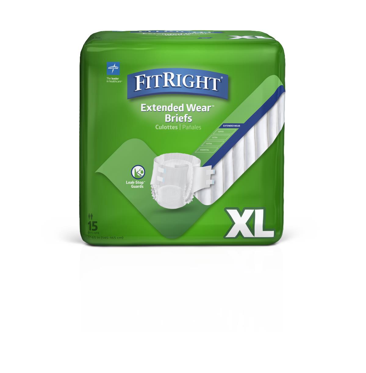 FitRight Extended Wear High-Capacity Adult Incontinence Briefs Extendedwear Night Brief