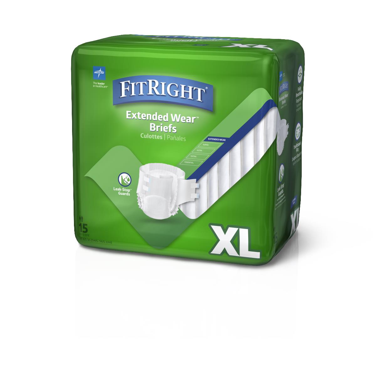 FitRight Extended Wear High-Capacity Adult Incontinence Briefs Extendedwear Night Brief