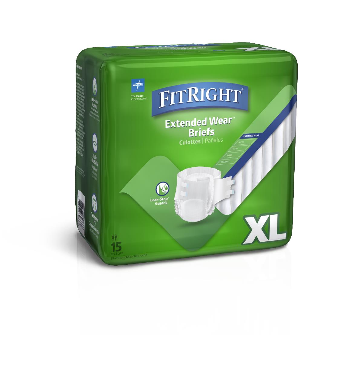 FitRight Extended Wear High-Capacity Adult Incontinence Briefs Extendedwear Night Brief