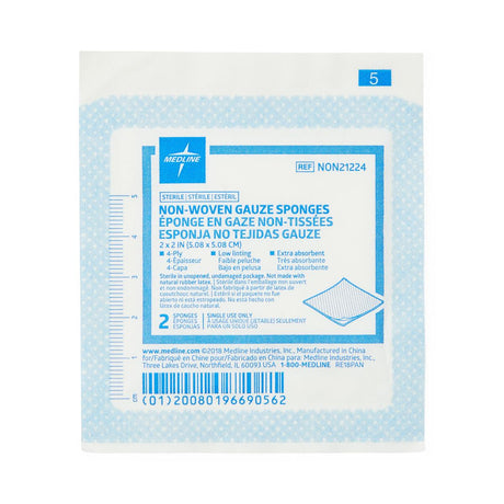 Medline Sterile Non-woven Gauze Sponge, 2-Pack