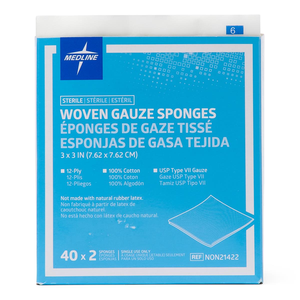 Medline Sterile 100% Cotton Woven Gauze Sponge