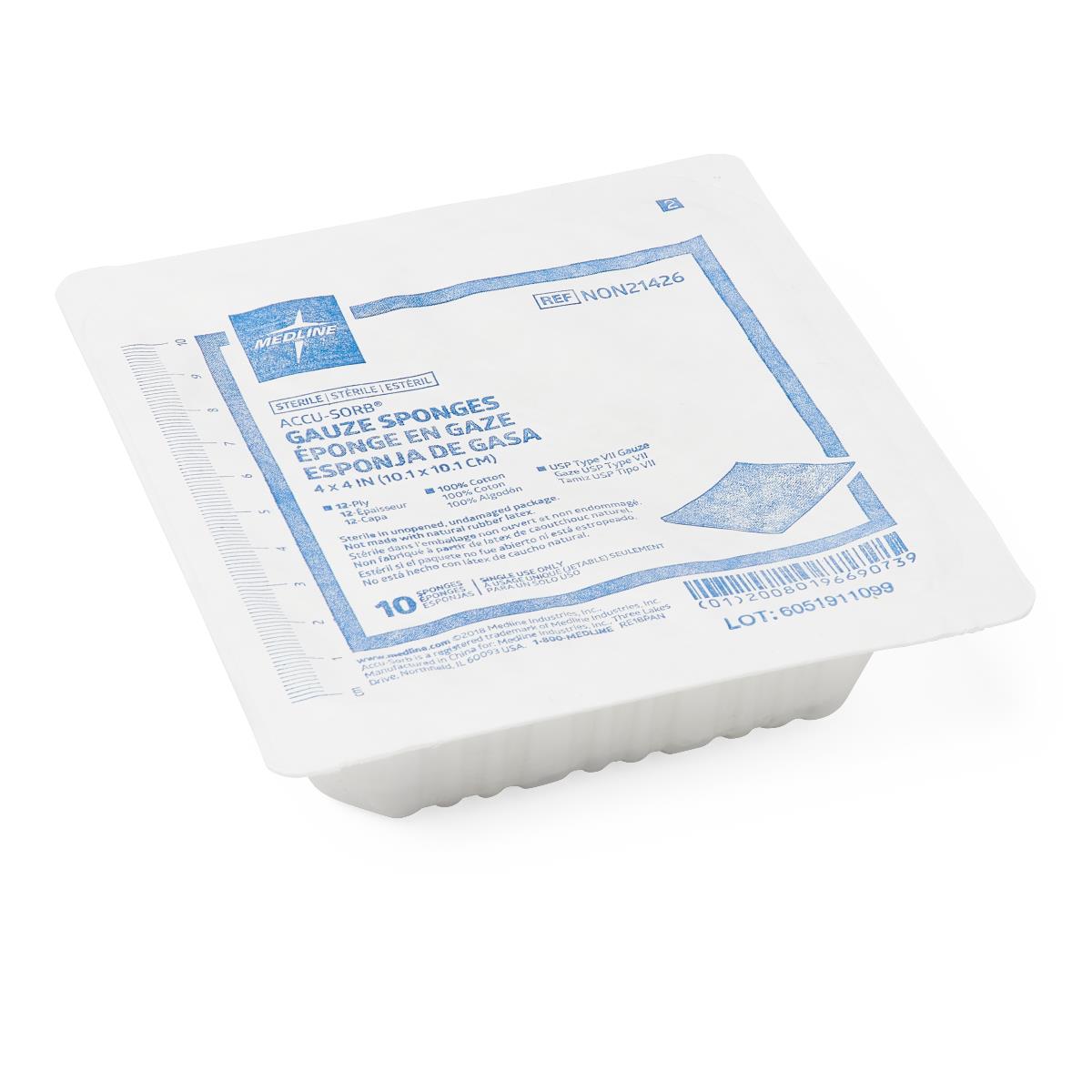 Medline Sterile 100% Cotton Woven Gauze Sponge