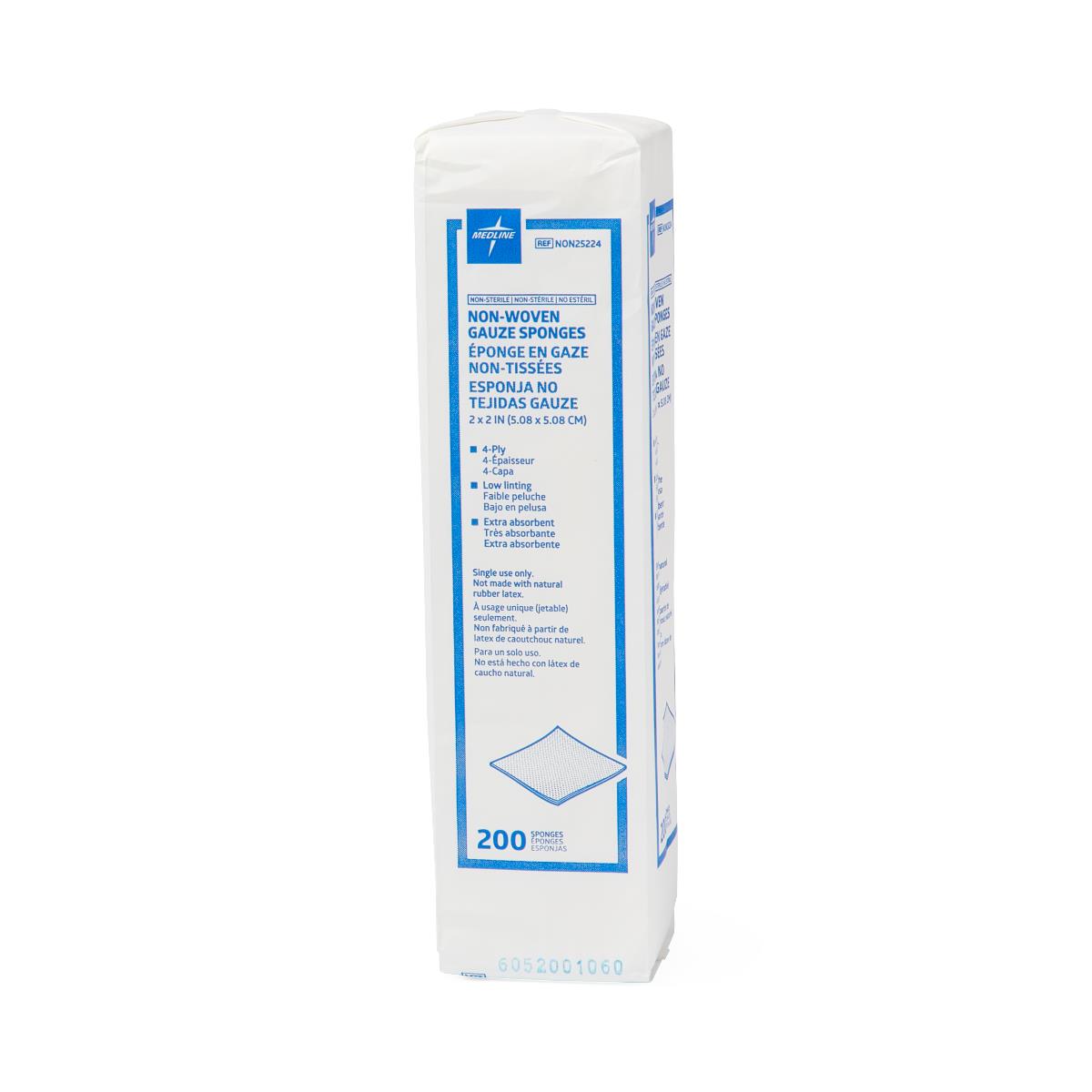 Medline Standard Nonsterile Nonwoven Gauze Sponges 4-Ply