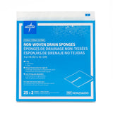 Medline Sterile Nonwoven Gauze Drain Sponges Premium 6-ply 4" x 4"