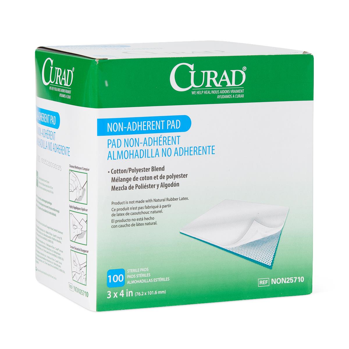 CURAD Sterile Nonadherent Dressing Pads Non-adherent Telfa Type