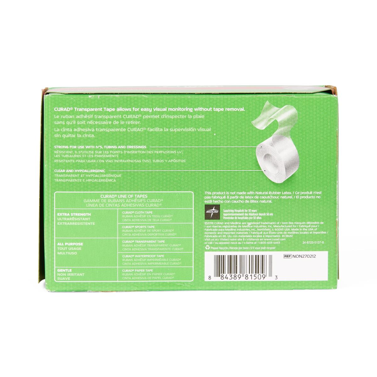 Curad Transparent Surgical Tape 1/2" X 10yrd (transpore Type) Box/24 Each