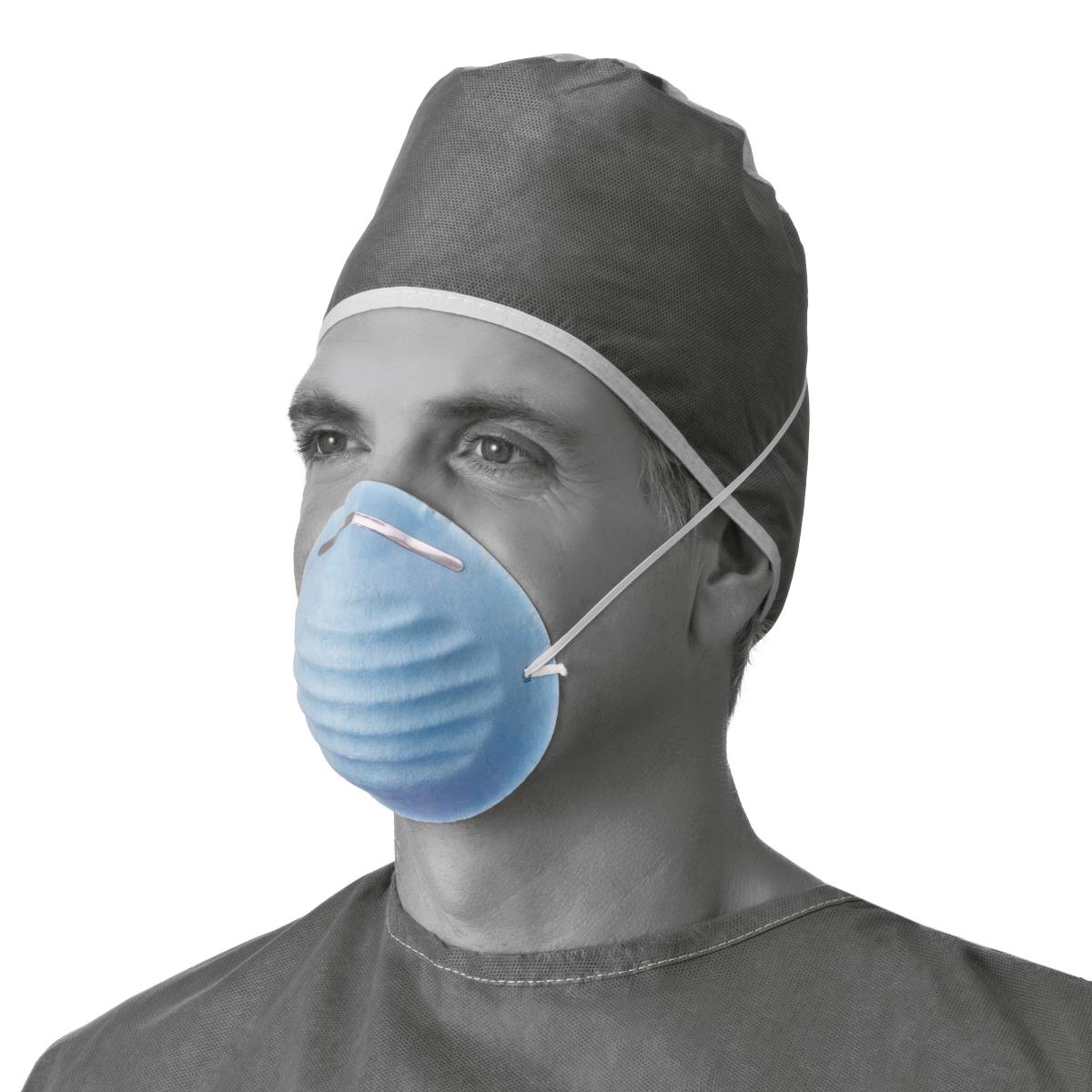 Face Mask Molded Aseptex Style With Nose Clip Blue Case/300