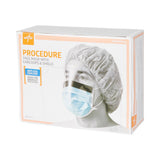 Face Mask With Shield Earloop 3ply Fluid Resistant 80 Level 1 With Anti-fog Thin Foam Strip Blue Blue Case/100 Each