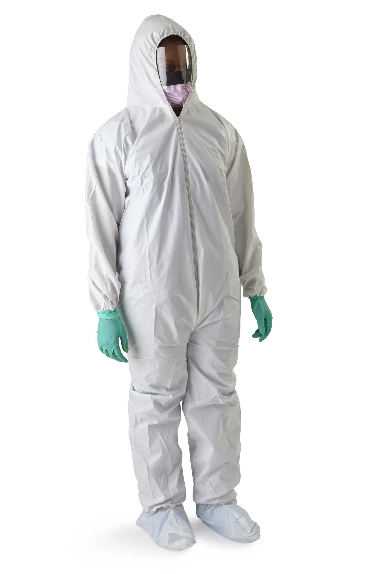 Static-dissipative Microporous Breathable Coverall With Hood And Boots