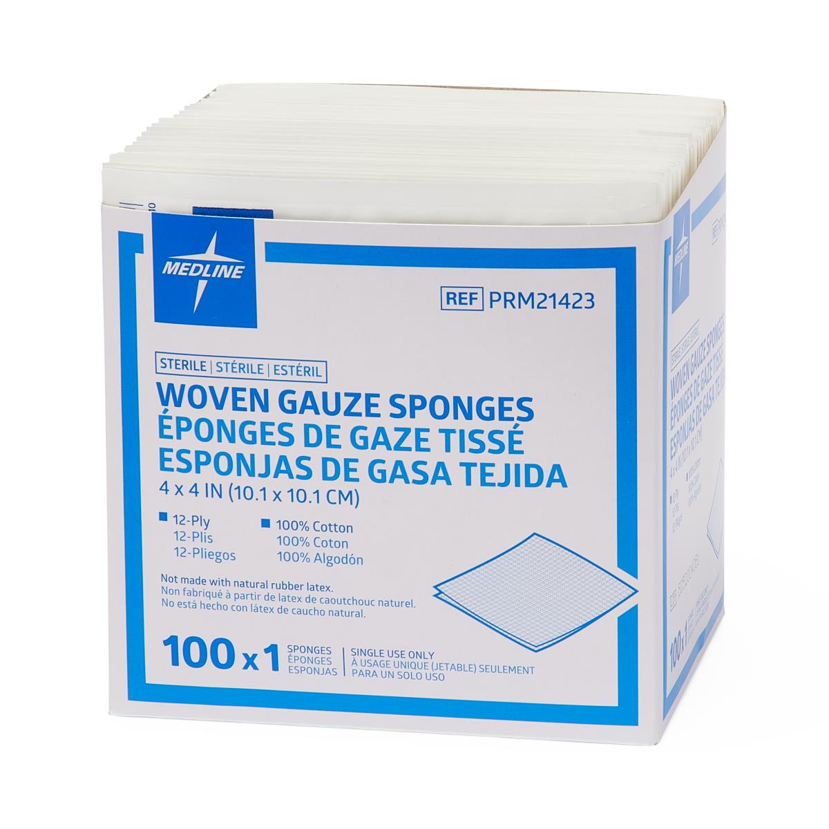 Medline Economical Sterile Woven Gauze Sponge 12-Ply