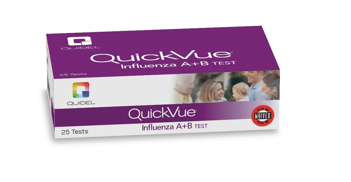 Quickvue Influenza A + B Rapid Strip Test Box/25 Kit