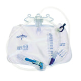 Urinary Drain Bag with Anti-Reflux Tower and Metal Clamp Drainage Port (Pack of 20)