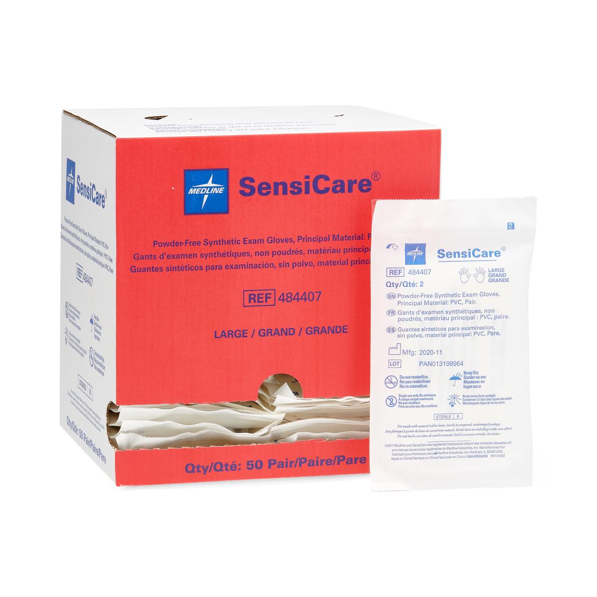 SensiCare Powder-Free Stretch Vinyl Sterile Exam Gloves