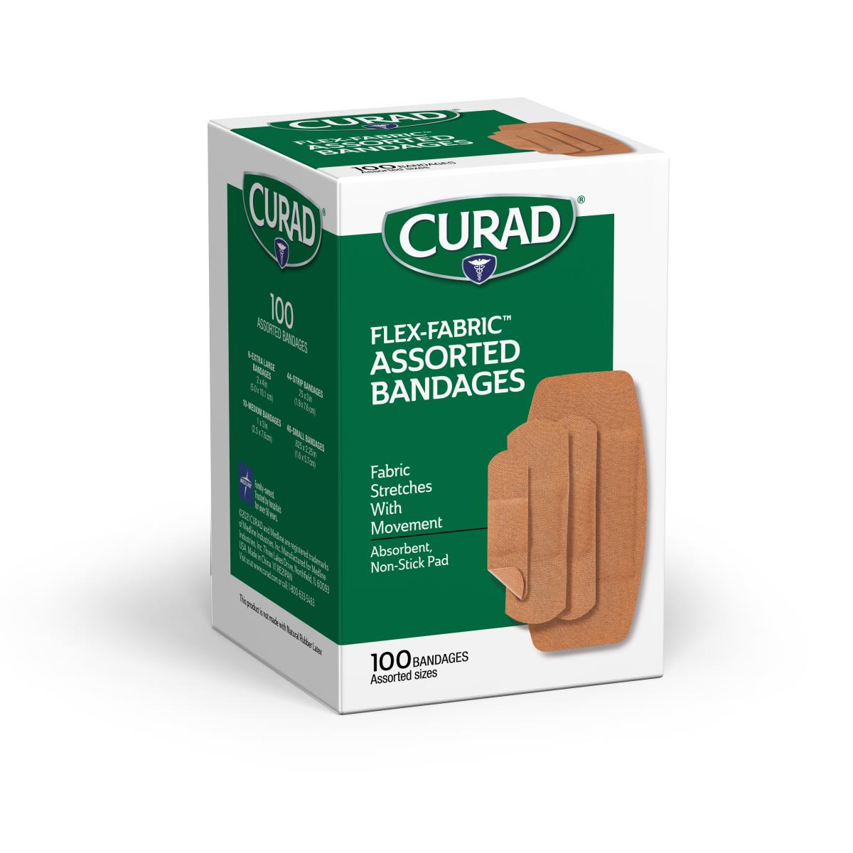 Bandage Fabric Adhesive Strip 2"x4" Sterile Latex-free