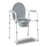 Guardian Commode, Aluminum Frame 3in1 Adj Height Foldable &stationary,elongatedseat With Pail And Lid, Non-retail Box, 350lb Capacity