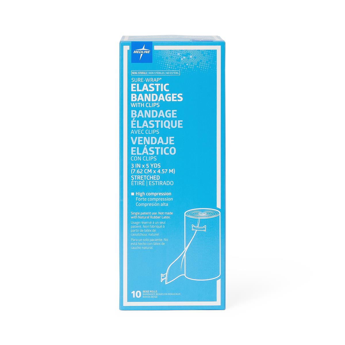 Medline Sure-wrap Wraparound Elastic Bandage With Clips