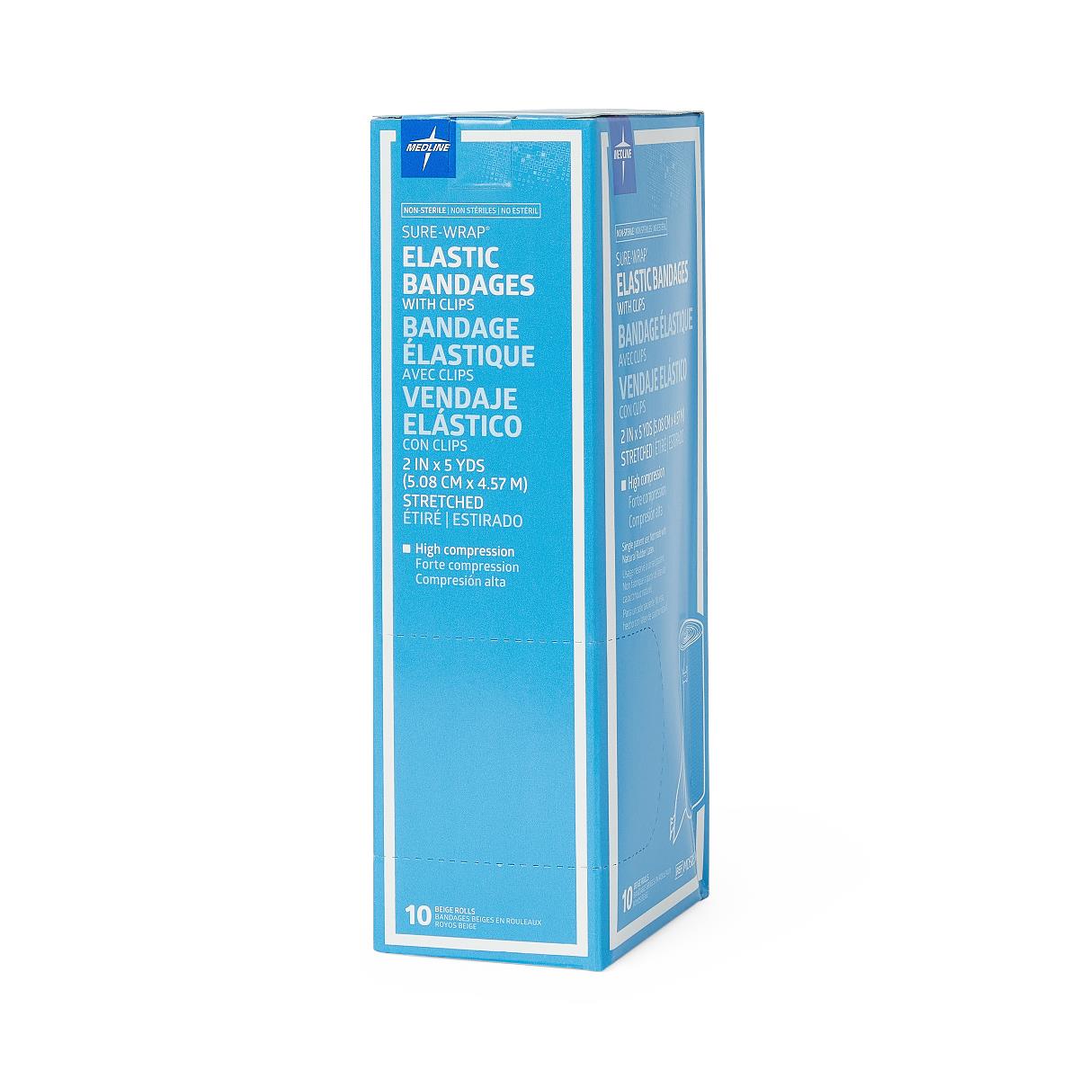 Medline Sure-wrap Wraparound Elastic Bandage With Clips