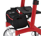 Medline European-style Aluminum Rollator W/storage Bag, 300lb Capacity,red