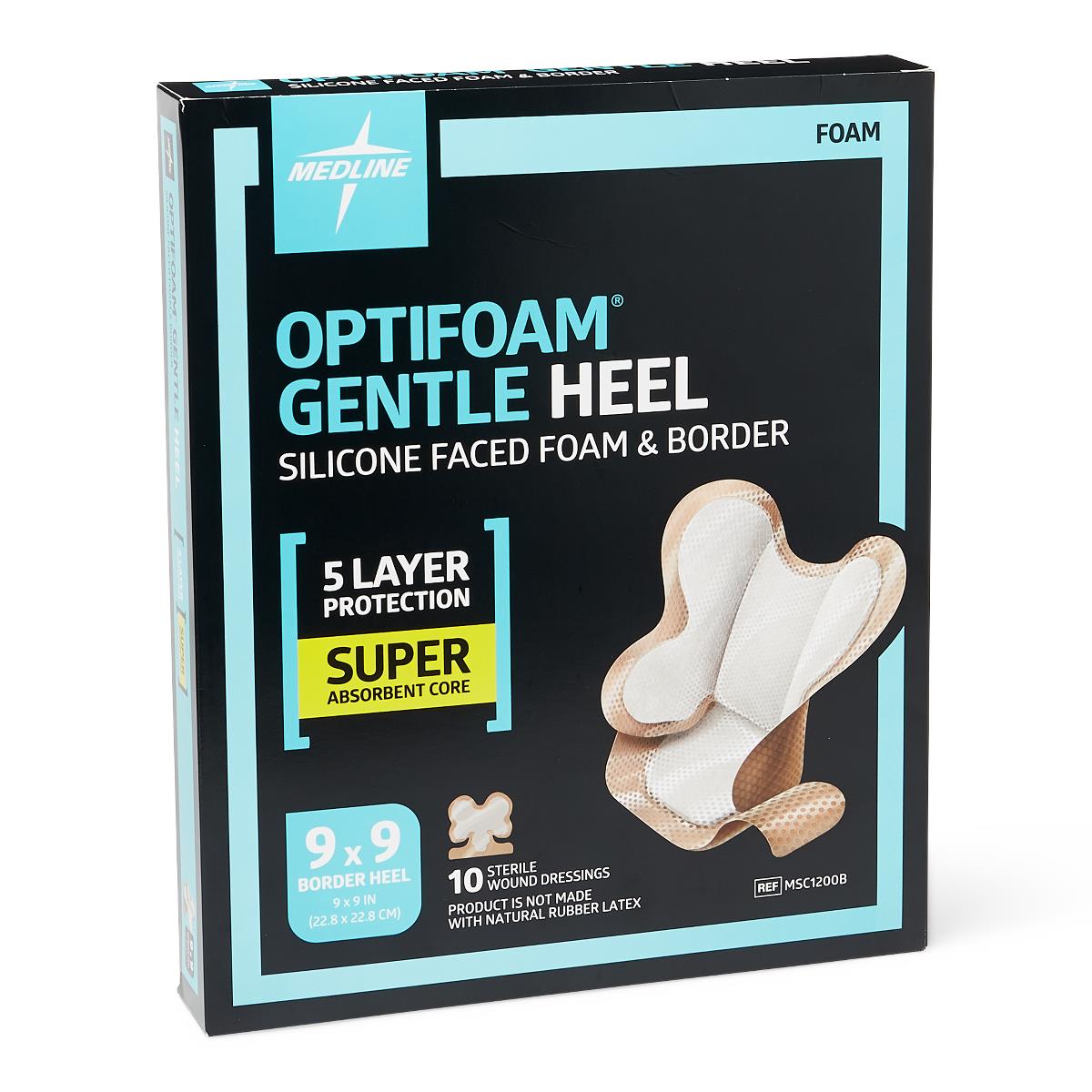 Optifoam Gentle Adhesive Bordered Foam Dressing Heel Box/10 Each