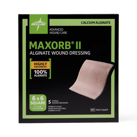 Maxorb Ii Calcium Alginate Wound Dressing 15cm X 15cm Box/5