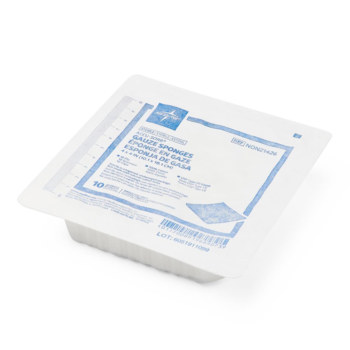 Medline Sterile 100% Cotton Woven Gauze Sponge