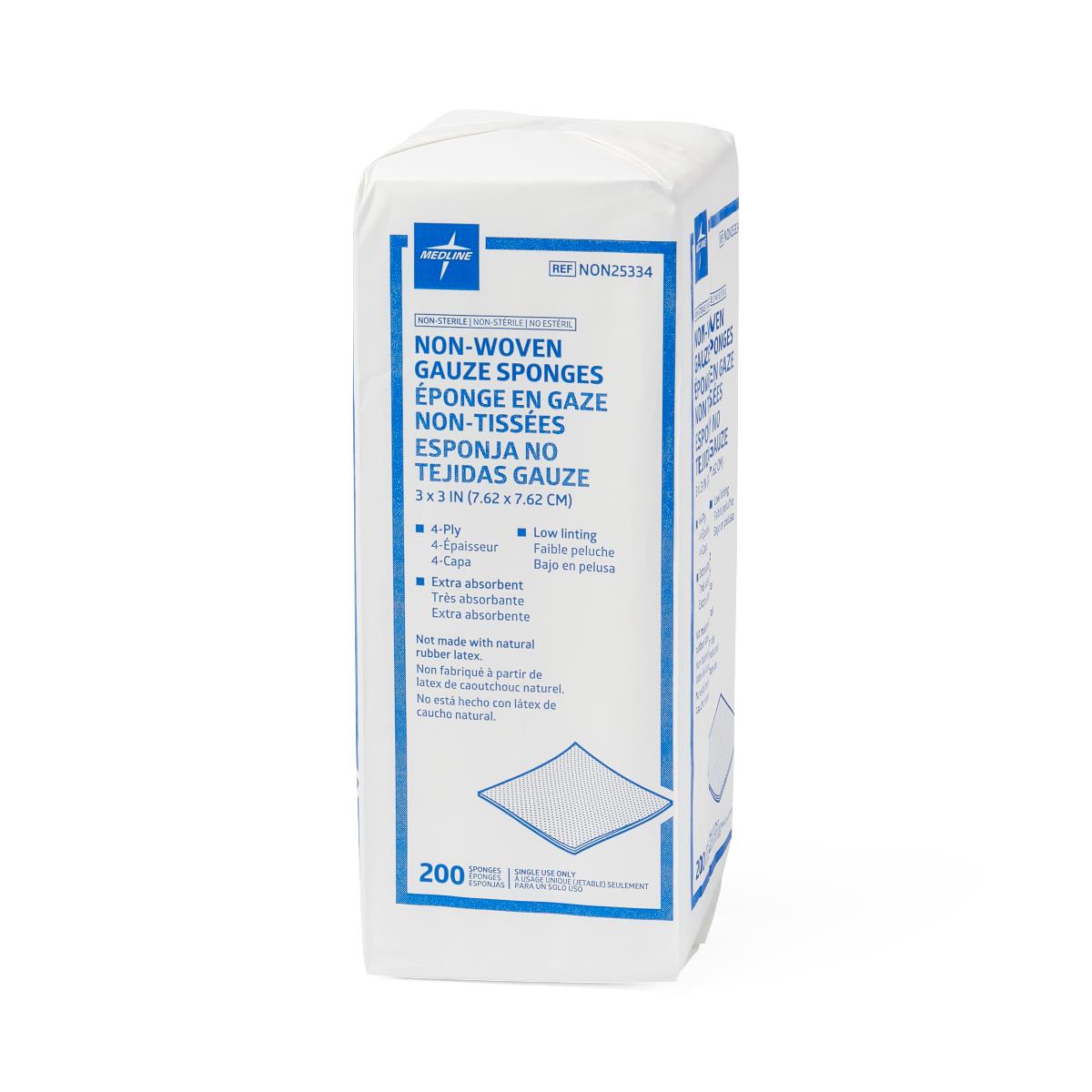 Medline Standard Nonsterile Nonwoven Gauze Sponges 4-Ply