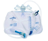 Urinary Drain Bag with Anti-Reflux Tower and Metal Clamp Drainage Port (Pack of 20)