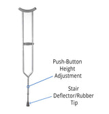 Guardian Steel Push-Button Bariatric Crutches (Pack of 2)