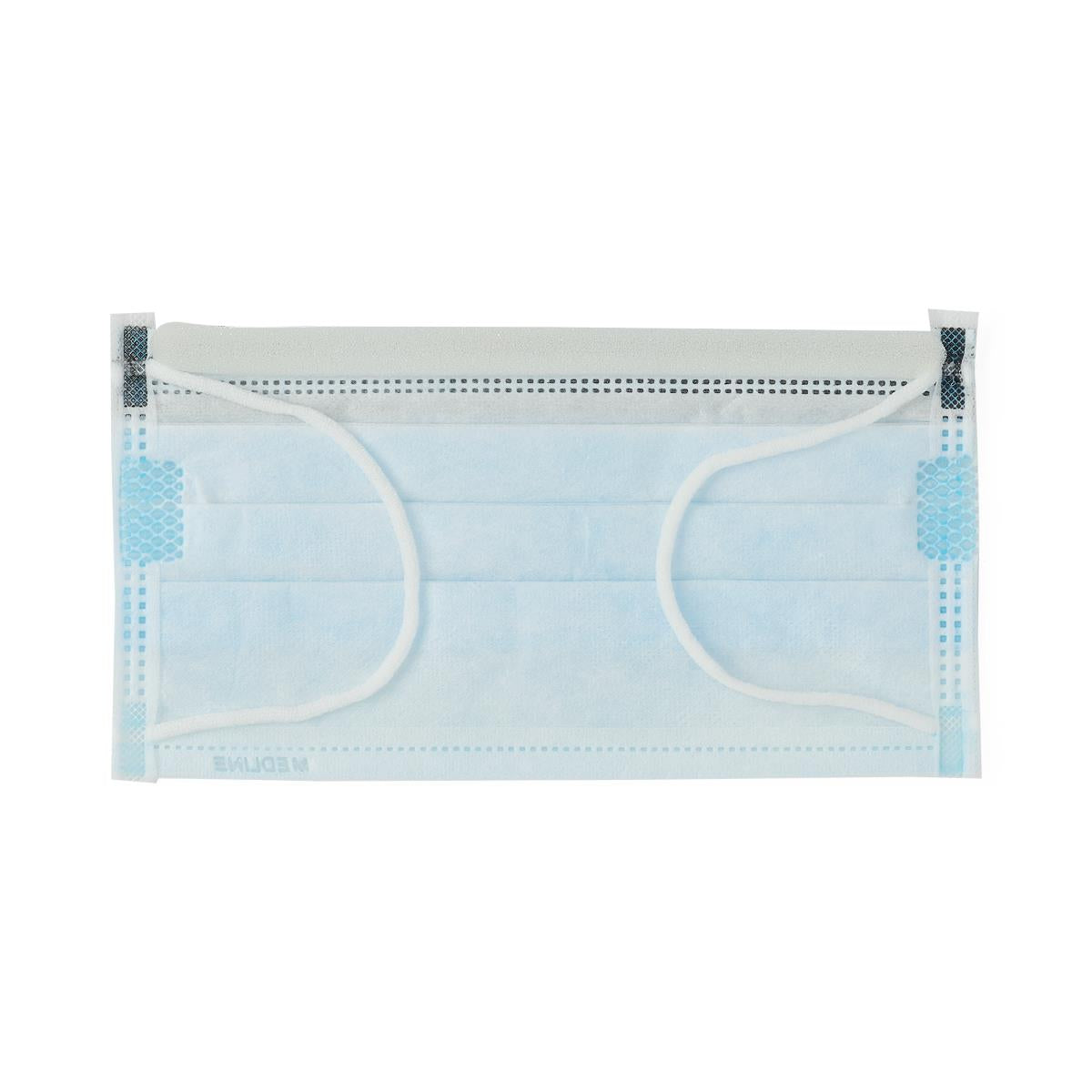 Face Mask With Shield Earloop 3ply Fluid Resistant 80 Level 1 With Anti-fog Thin Foam Strip Blue Blue Case/100 Each