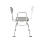 Guardian Aluminum Bath Transfer Bench With Back, Grey Plastic Seat & Back, Plain Box Knockdown, 400lb Capacity Each